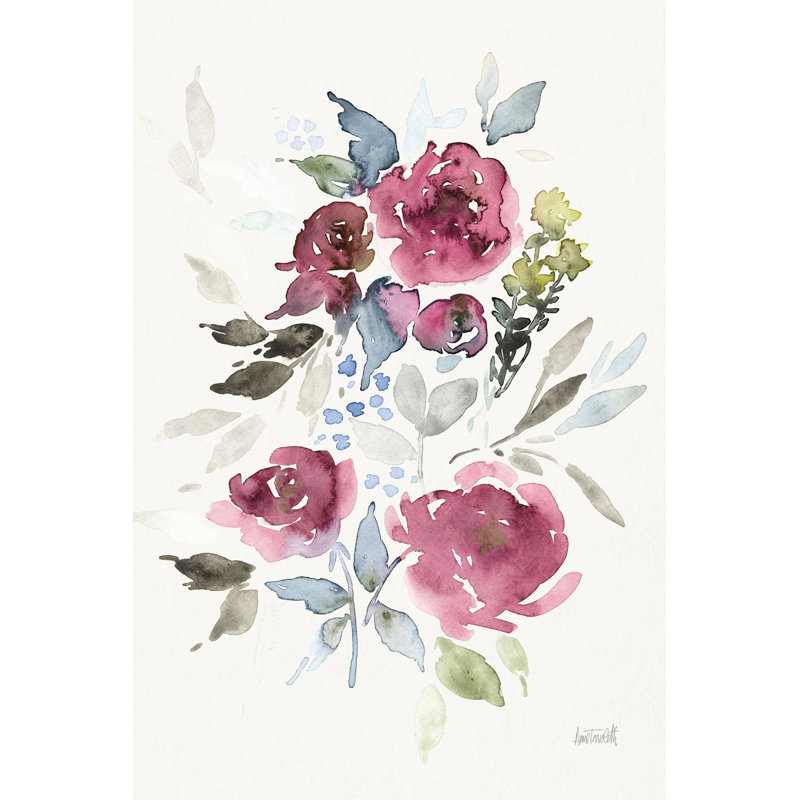 Soft Bouquet I 1 Piece Wrapped Canvas Painting, 30cm H x 20cm W