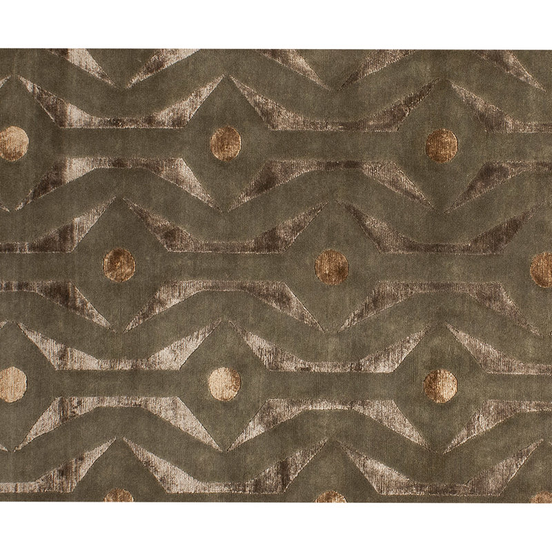 Geometric Area Rug in Brown/Ivory/Gray, Rectangle 8' x 10'