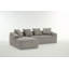 Canapé à compression gris clair: chaise longue à 3 places, tissu en velours côtelé, éponge double, 4 coussins pour la maison et le mobilier-797159211