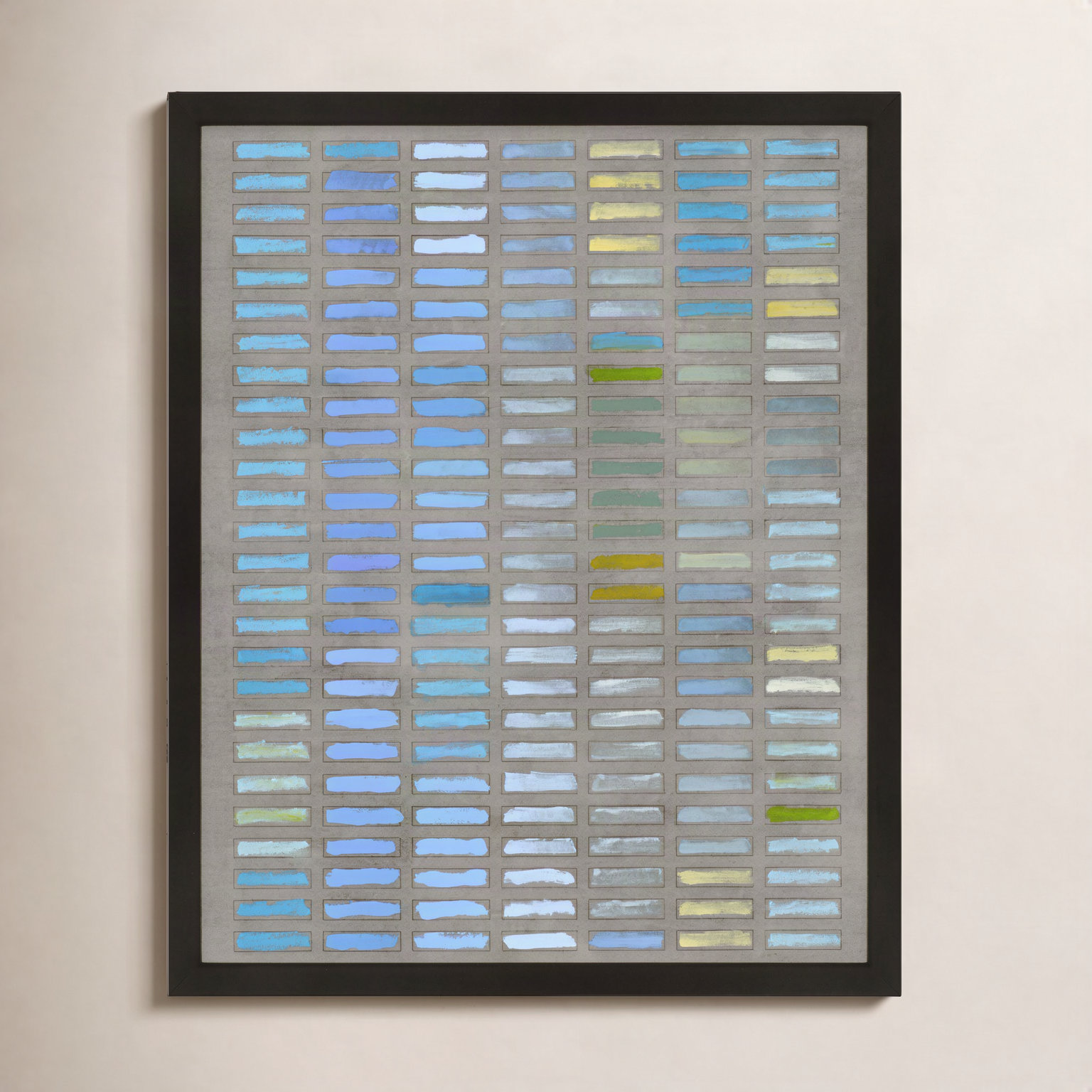 Beyond the Blues Painting by Jacques Pilon, Black Framed, 25" H x 20" W x 1.25" D