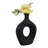 Modern Oval Ceramic Table Vase Cut-Out Design For Home Decor - Modern Sculptural Tall Flower Vase For Dining Or Office Centerpiece Display - Black-164120120-156574030