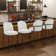 Modern Counter Height Bar Stools Set of 3, 28 Inch Sherpa Boucle Upholstered Bar Stools with Back, 18" Seat Wide Island Stools with Black Metal Frame for Kitchen Counter/Breakfast Bar