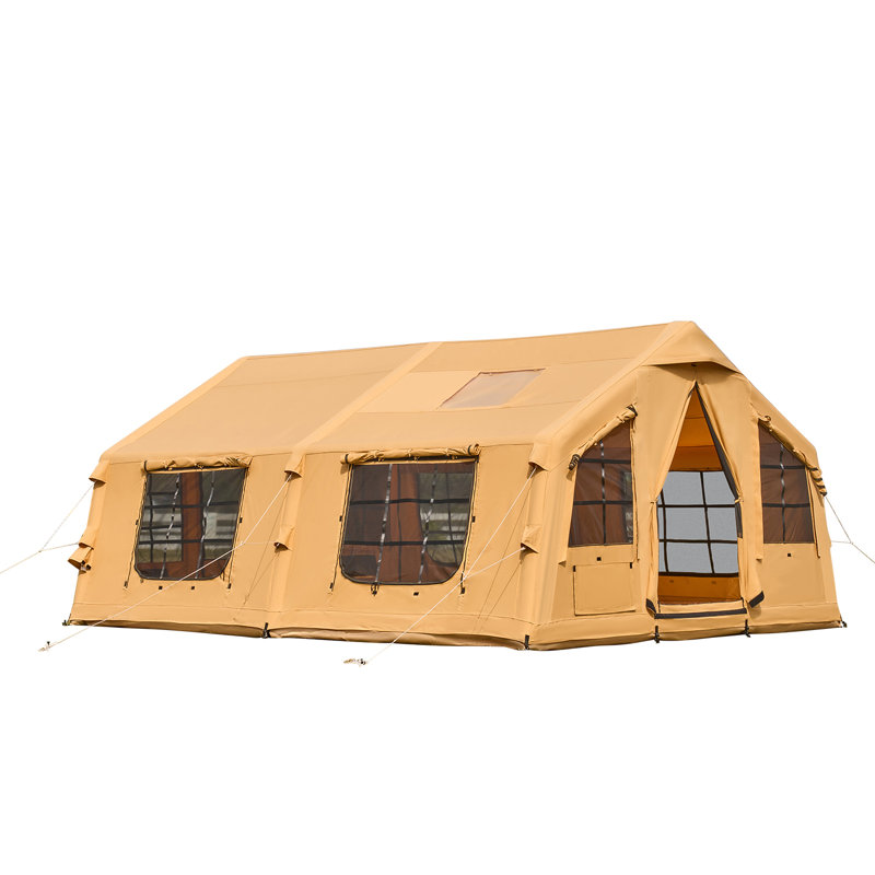 Tente gonflable de camping pour 12 à 16 personnes avec pompe et installation facile