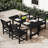 4-Person Outdoor Patio Dining Set with Umbrella Hole, 66.4'' L Rectangular Table With 4 Chairs For Patio, Garden, Porch, Pool