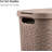 Slim Laundry Hamper With Lid, 40L Clothes Basket, Premium Wicker Design, Plastic-447640755