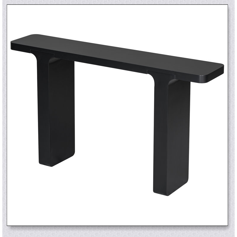 Élégante table d'entrée en placage d'acacia, parfaite pour la présentation et le rangement dans les entrées, les couloirs et les salons