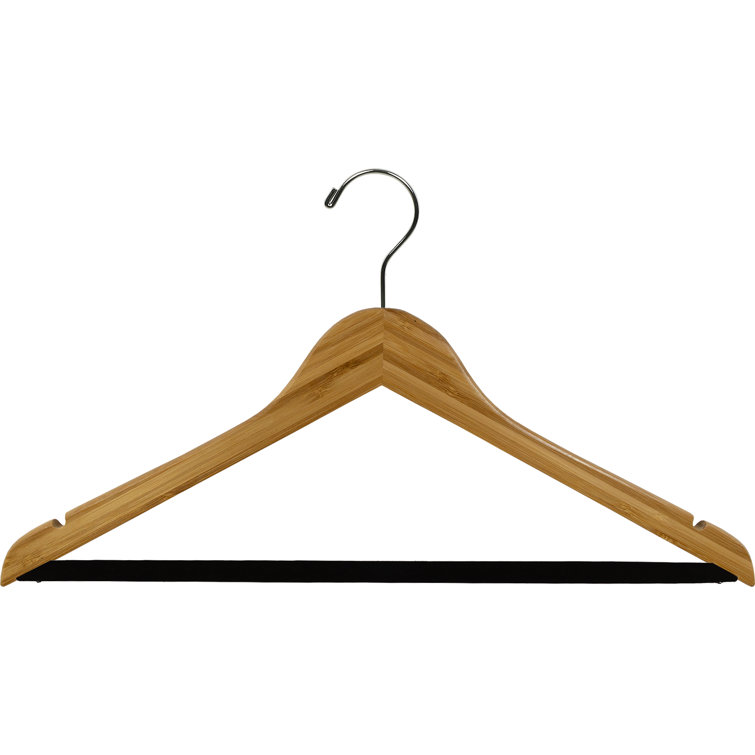 Casafield Wide Shoulder Wooden Suit Hangers, Non-slip Pant Bar