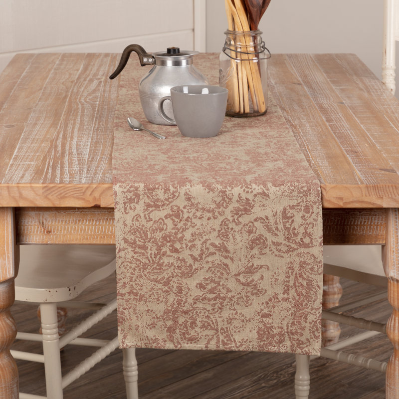 Chemin de table Aadison, L 72 po x P 13 po, Cramoisi / kaki
