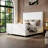 King Upholstered Panel Platform Bed-1163960549