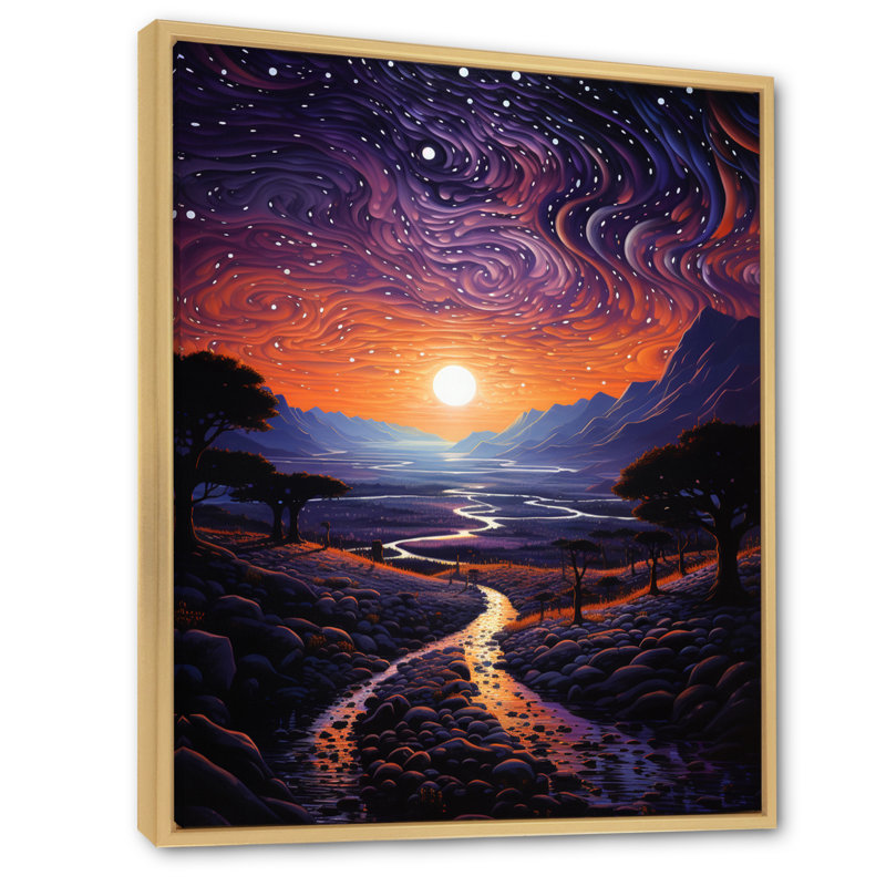 Tahina Afrique Art Night Mirage II - impression, H 40 po x l 30 po x P 1,5 po, Cadre naturel flottant