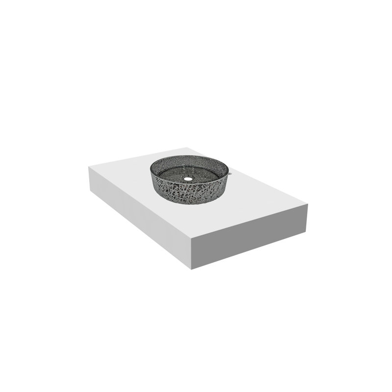Lavabos vasques rondes en cristal 14 "avec base 30" Stadium, Noir