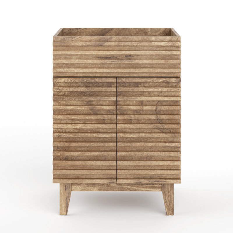 Base de meuble-lavabo simple autoportant 24 po seulement, lavabo non inclus, Brun