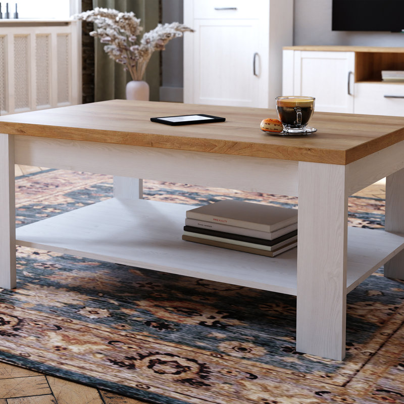 Alhed Four Leg Coffee Table with Storage, White