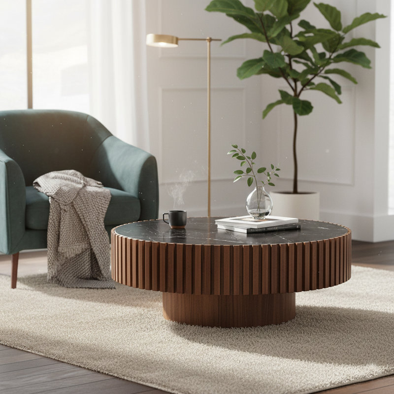Table basse Modern Modern, Noir, Noyer