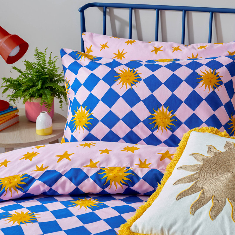 Antares Cotton Blend Plaid Duvet Cover Set with Pillowcases Included, Kingsize Duvet Cover + 2 King Pillowcases