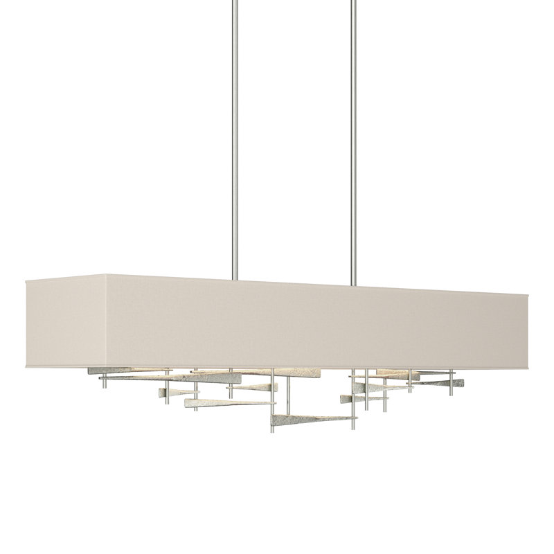 Cavaletti 4 - Light Kitchen Island Rectangle Pendant, Flax, Sterling