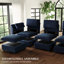 Canapé modulaire en L en bois massif avec repose-pieds Velvet & Plush-763350911