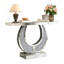 Console à miroir de 45 po avec incrustation de diamant concassé et structure en forme de O