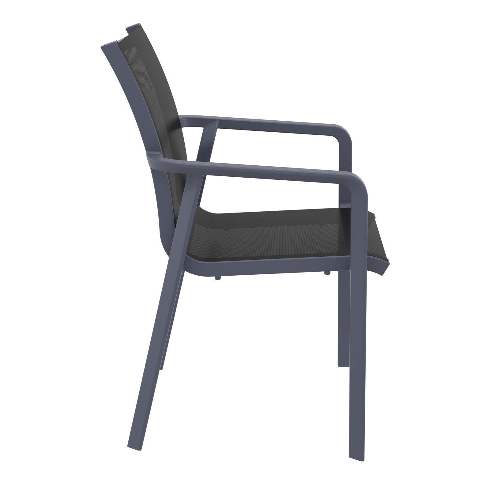 Farrah Stackable Patio Armchair, Dark Gray/Black