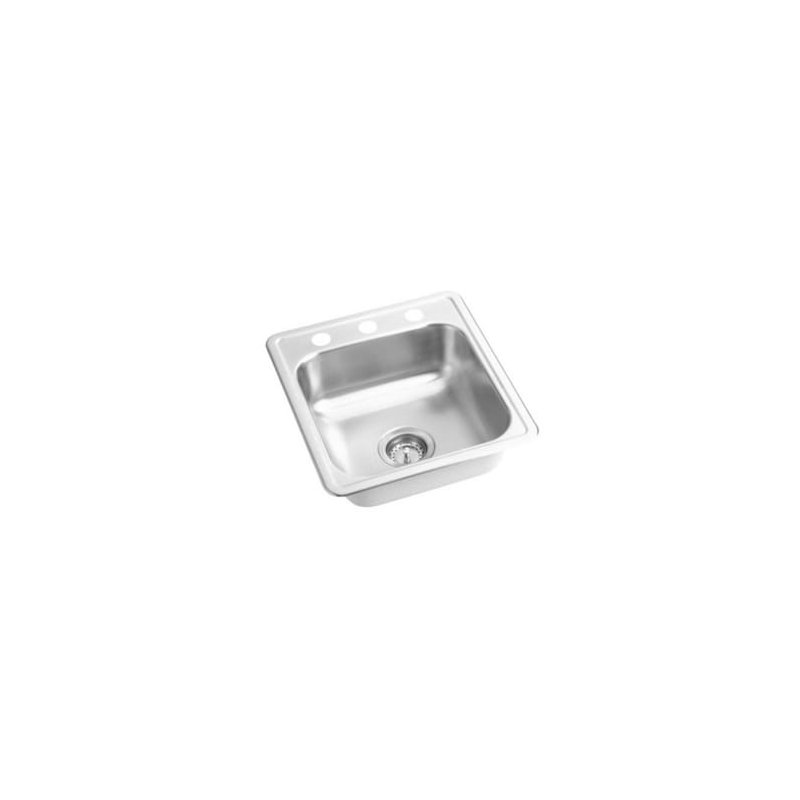 Single Bowl Stainless Steel Kitchen Sink, 20-Gauge, 3