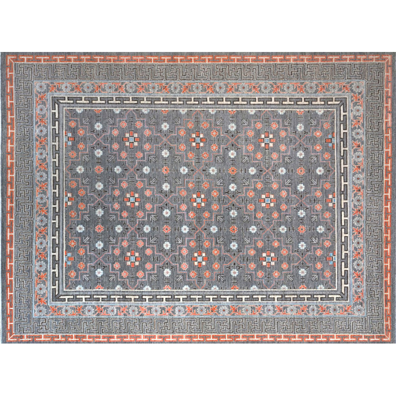 Oushak Collection, Transitional One-of-a-Kind Rectangle 8'10" X 11'11" Hand Knotted Area Rug