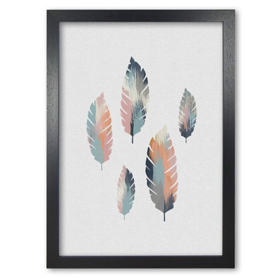 Pastel Leaves - Single Picture Frame Print