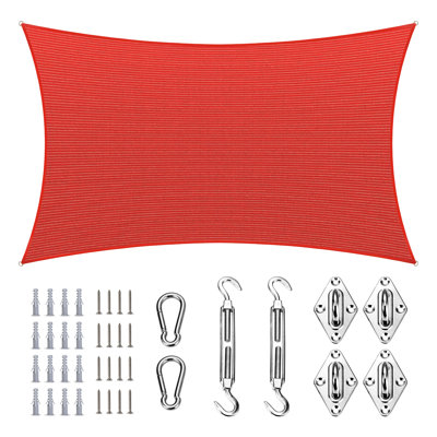 Amgo Rectangle Sun Shade Sail with Hardware Kit