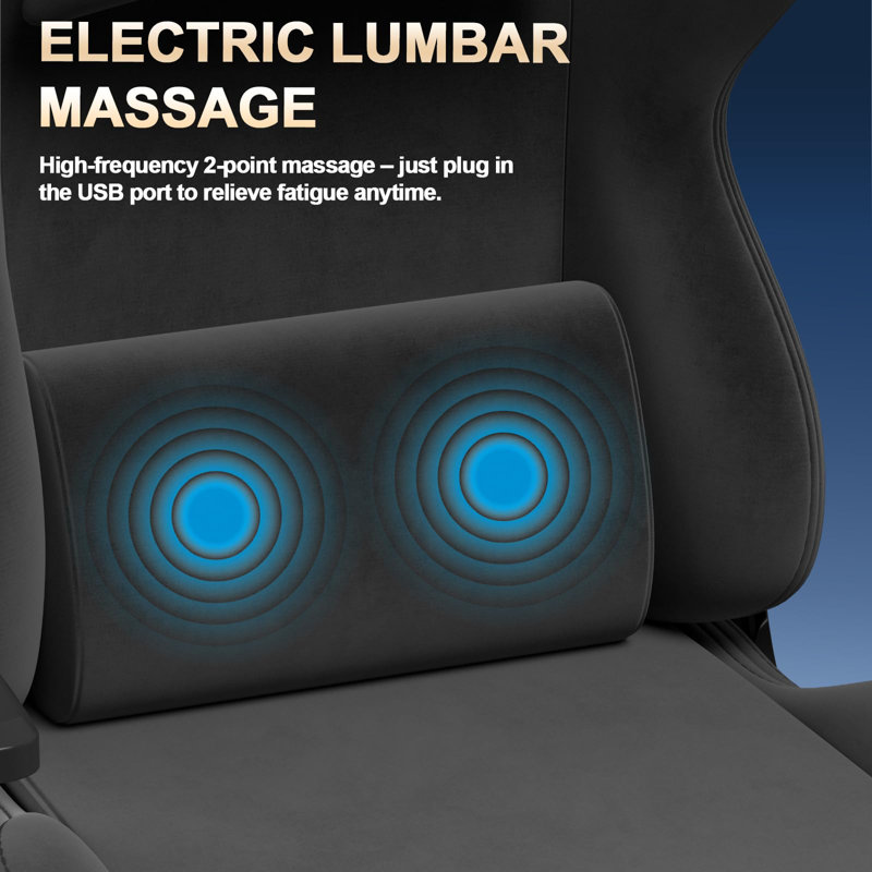 Inbox Zero Adjustable Reclining Ergonomic Swiveling PC & Racing Game Chair, Black