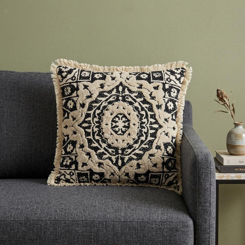 Coussin décoratif noir Parkland, Beige / noir