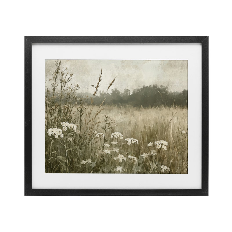 «Daisy Cluster in Meadow», reproduction encadrée sous verre, conception de Petal Prints Design, H 13 po x l 16 po