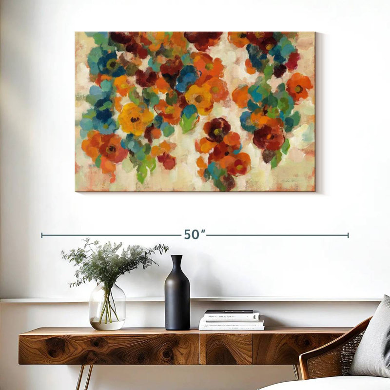 Fleurs épices et turquoise Avery, H 26 po x l 39 po