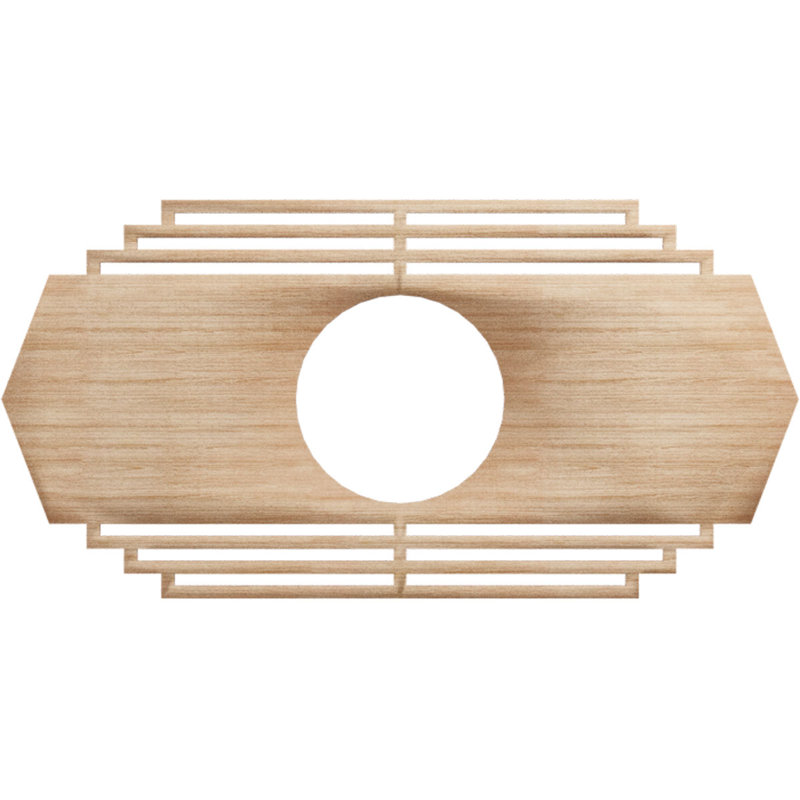 Médaillon de plafond en bois Chrysler, Aulne, H 15 po x l 30 po x P 0,38 po