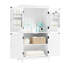 Armoire de salle de bain autoportante 4 portes - blanche, tablettes réglables, tablettes intérieures spacieuses-523928103