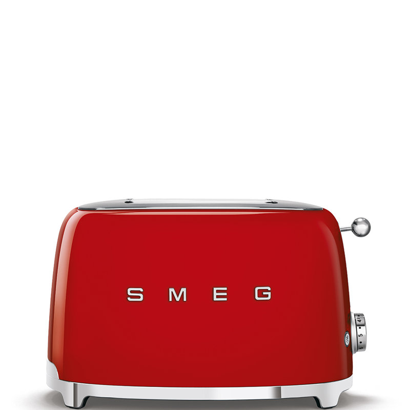 SMEG 50's Retro Style Aesthetic 2 Slice Toaster, Red