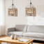 Luminaire suspendu Farmhouse avec cadre en bois vieilli, lustre rustique pour îlot de cuisine, salle à manger et éclairage de vestibule