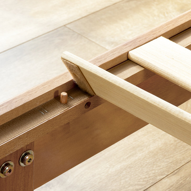 Lit plateforme en bois massif Amaryn, Double, Naturel