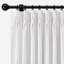 2 pièces de rideau en polyester 300 g / m² avec 7 plis par pièce, blanc