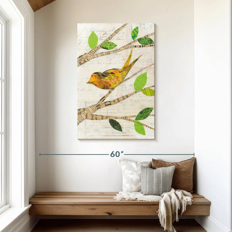 Oiseaux au printemps II, H 45 po x l 30 po