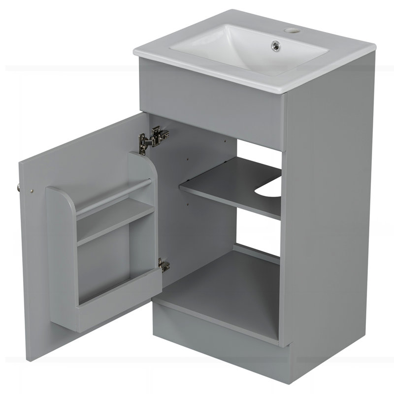 18" Bathroom Vanity with Sink, Gray