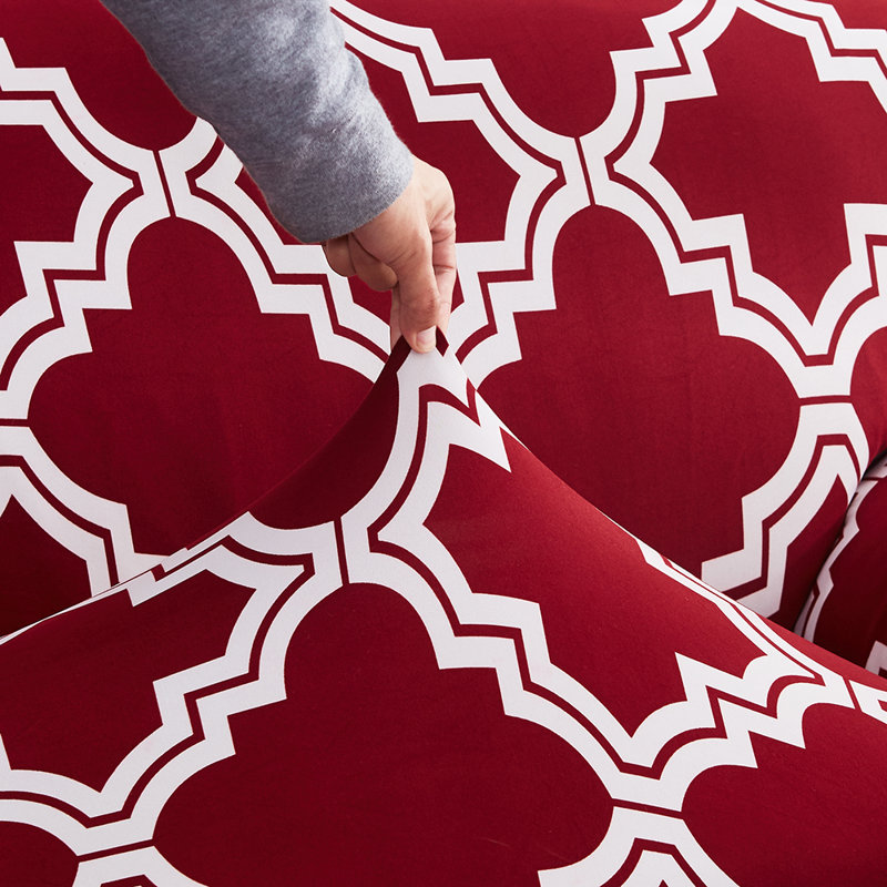 Housse de protection pour canapé en élasthanne stretch fit Elastic, Rouge, H 40 po x l 118 po x P 90 po
