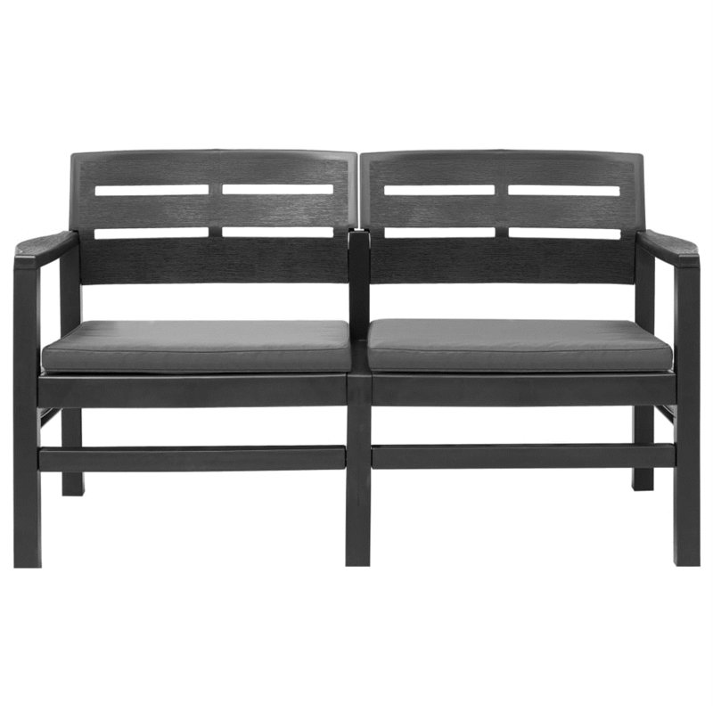 Banc de jardin en plastique Morant, Anthracite
