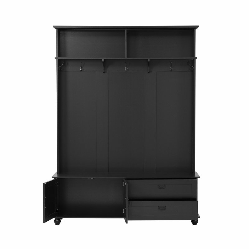 4 Pair Shoe Storage Bench, Shoe Storage, Shoe Bench, Entryway Shoe Cabinet, Black