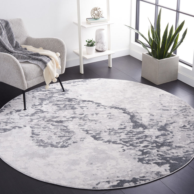 Ethellee Performance Abstract Rug, Round 6'7"