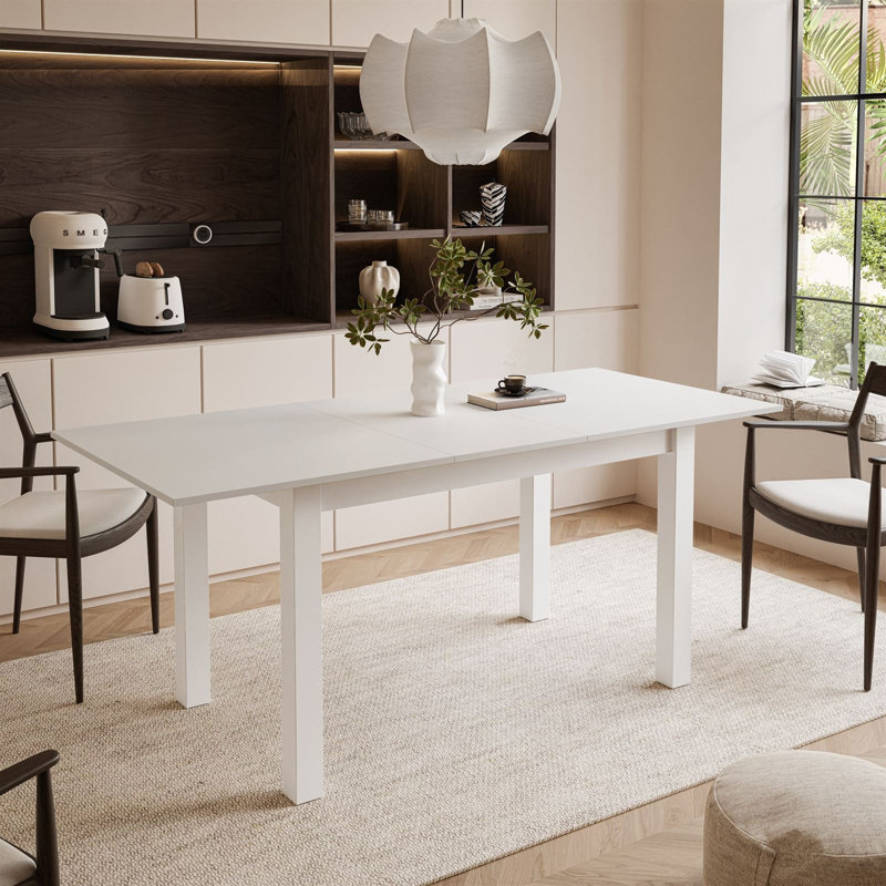 Extendable table ARTON 140 cm, White, White