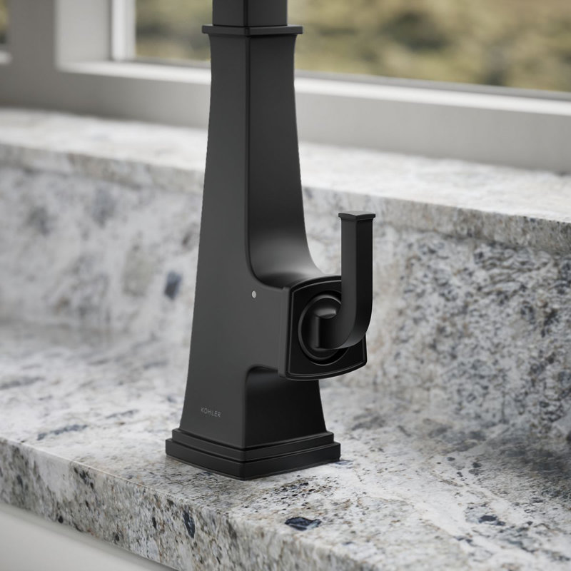 Riff Touchless Pull-Down Kitchen Sink Faucet With Konnect, Black, 1.5 GPM