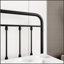 Structure de lit plateforme en métal durable avec tête de lit rétro, support de lattes robuste et rangement sous le lit pour plus de confort et de style.-880717719