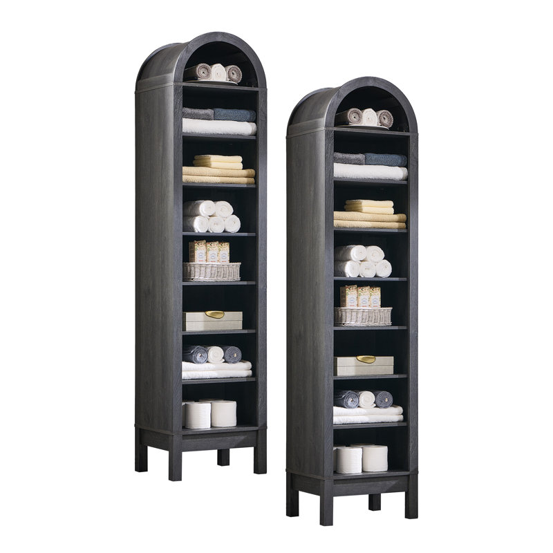71" Tall Arched Bathroom Set of 2, 8 Tiers Arch Bathroom with Storage, Modern Farmhouse Bathroom with Adjustable Shelves