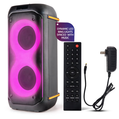 Pyle Compact Bluetooth Pa Party Speaker System – 160w Portable Karaoke Machine With Built-in Battery, Tws In Black