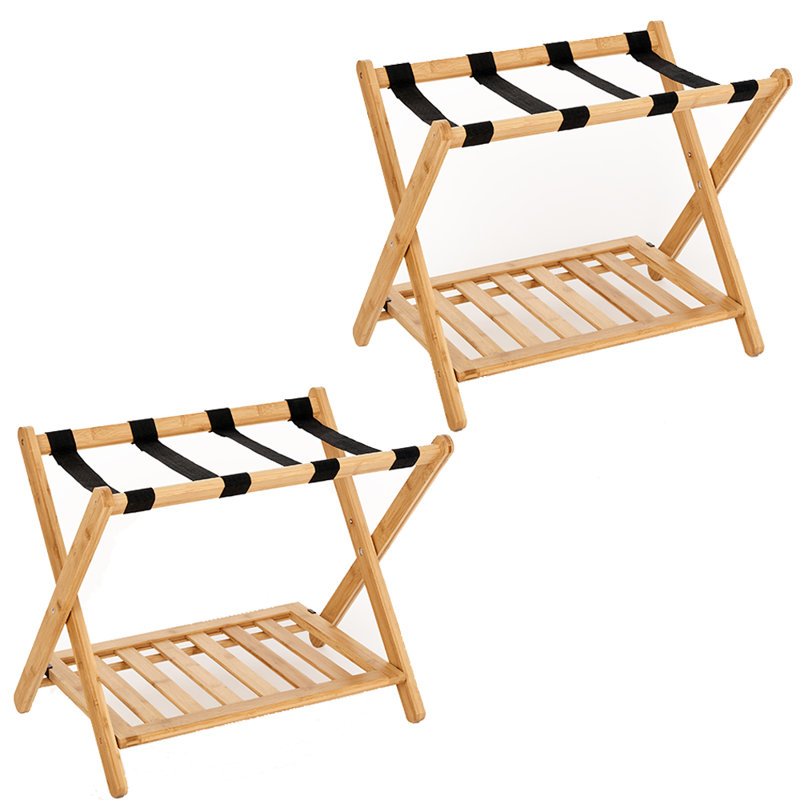 Folding Bamboo Luggage Rack