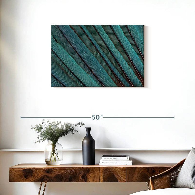 Crowle Kingfisher Wing Feathers, 20" H x 30" W